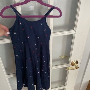 Navy blue dress with white and red stars size medium